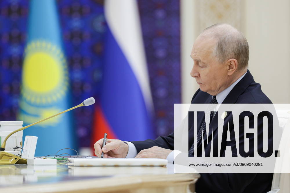 TURKMENISTAN, BALKAN PROVINCE - OCTOBER 9, 2026: Russia s President Vladimir Putin attends the Caspian Ecological Summit Turkmenistan - ZUMAt113 20261009_zaa_t113_217