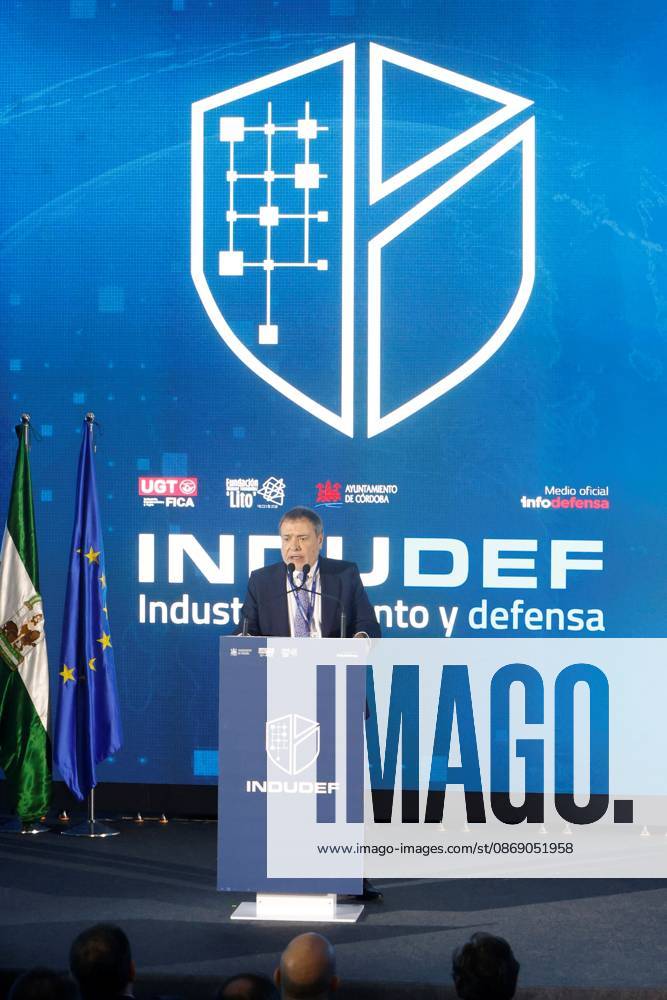 King Felipe VI Closes the Indudef 2026 Defense Industry Congress in Córdoba. The Secretary General of UGT FICA, Mariano Hoya, speaks at the closing ceremony of the Indudef 2026 Defense Industry Congress October 9, 2026, in Córdoba, Andalusia, Spain. Over the course of three days, Indudef brought together companies in the defense, technology, and innovation sectors, as well as panel discussions, professional meetings, and spaces designed to foster collaboration and networking. OCTOBER 9, 2026 Córdoba, Andalusia, Spain Córdoba, Andalusia, Spain Spain