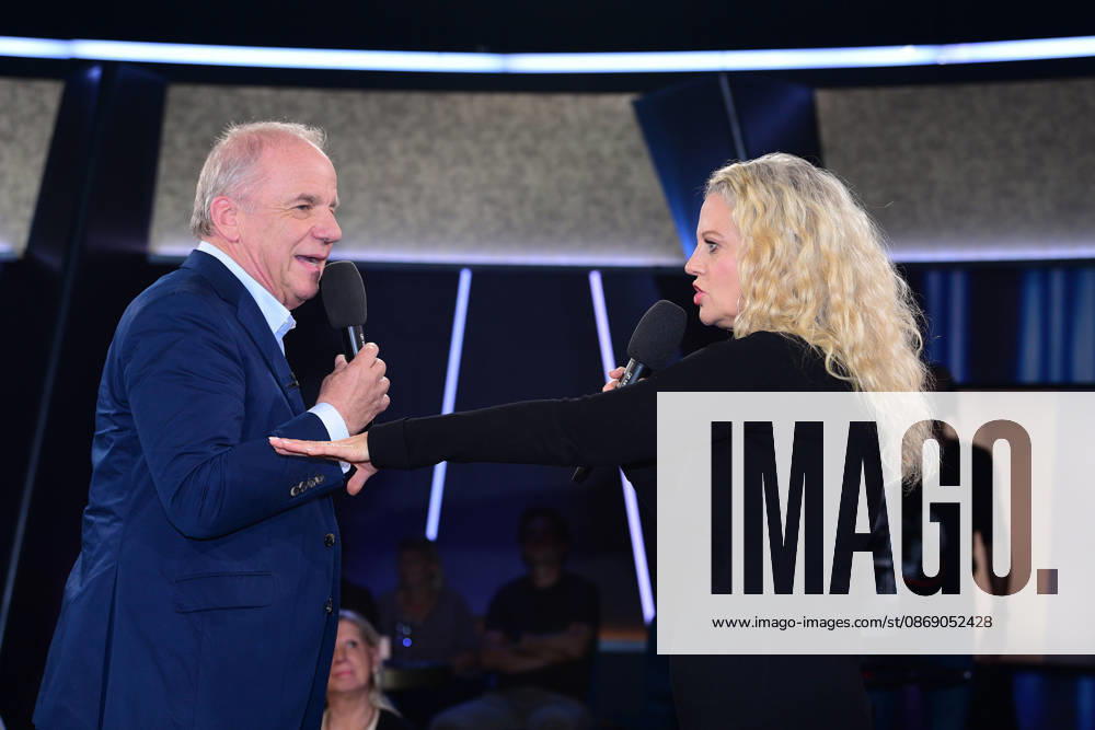 Hubertus Meyer Burckhardt and Barbara Schoeneberger during the NDR Talk Show on October 9, 2026, at NDR Studio Lokstedt in Hamburg, Germany; NDR Talk Show in Hamburg, Germany