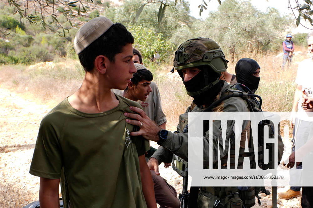 Clashes erupt between Israeli settlers and Palestinian farmers in West Bank RAMALLAH, WEST BANK - OCTOBER 9: Clashes break out between Israeli settlers, accompanied by Israeli soldiers, and Palestinian farmers harvesting olives in the town of Deir Ibzi, near Ramallah in West Bank, on October 9, 2026. The incident reportedly involved damage to olive crops and provocative actions by the settlers. Issam Rimawi Anadolu West Bank Palestine. Editorial use only. Please get in touch for any other usage.