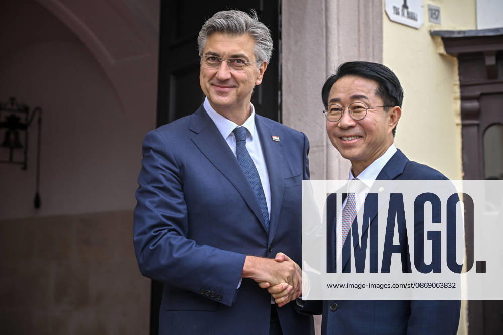 Croatian PM Plenkovic meets South Korean parliament speaker Croatian Prime Minister Andrej Plenkovic met with Cho Jeong-sik, Speaker of the National Assembly of the Republic of Korea, at the Banski dvori government headquarters in Zagreb, Croatia on October 9, 2026. NevaxZganec PIXSELL