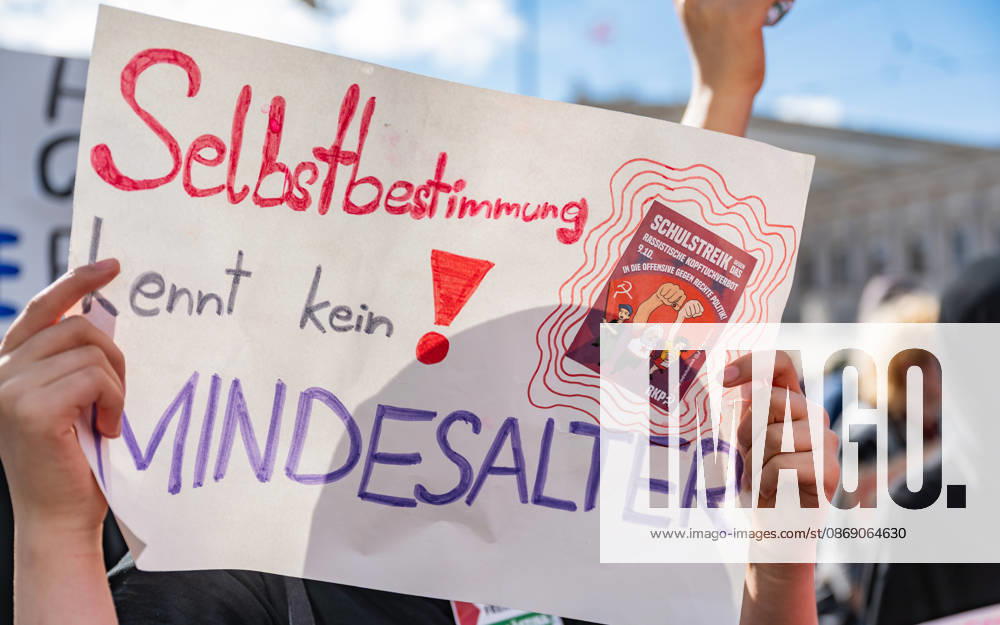 Protest Against the Headscarf Ban. Participants in the School on Fire demonstration—a school strike against the headscarf ban, but also against racism in general— sexism, and militarization in schools at Human Rights Square in Vienna, Austria Vienna Human Rights Square Vienna Austria