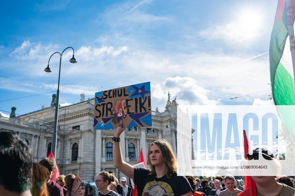 Protest Against the Headscarf Ban. Participants in the School on Fire demonstration—a school strike against the headscarf ban, but also against racism in general— sexism, and militarization in schools at Human Rights Square in Vienna, Austria Vienna Human Rights Square Vienna Austria