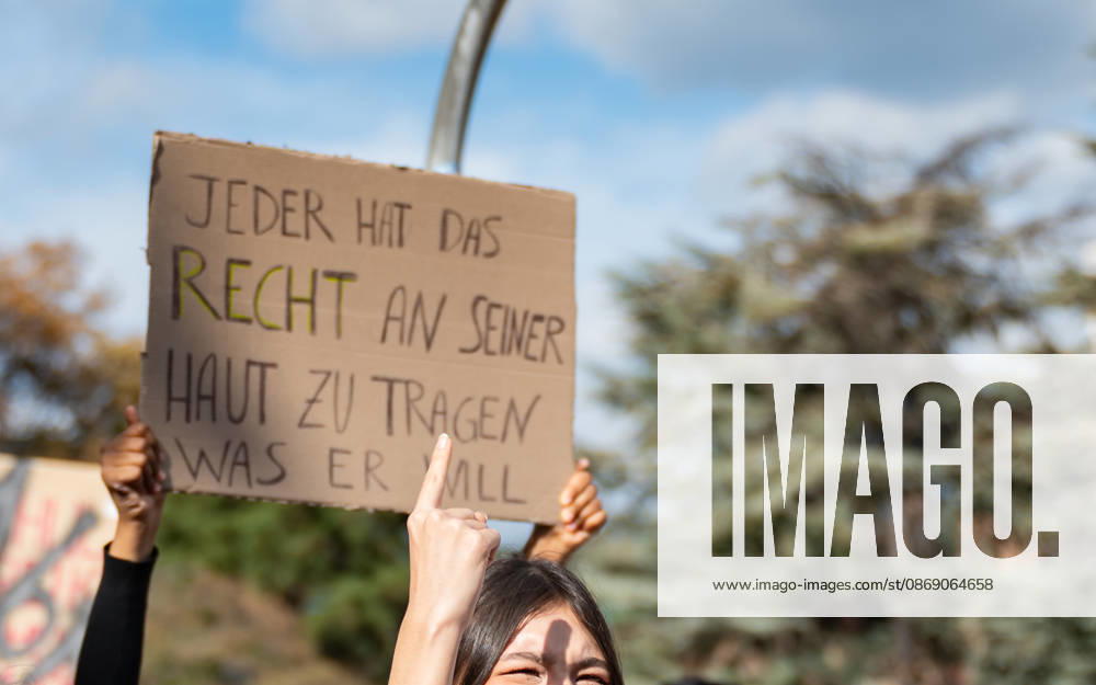 Protest Against the Headscarf Ban. Participants in the School on Fire demonstration—a school strike against the headscarf ban, but also against racism in general— sexism, and militarization in schools at Human Rights Square in Vienna, Austria Vienna Human Rights Square Vienna Austria