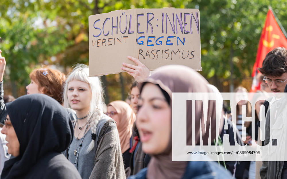Protest Against the Headscarf Ban. Participants in the School on Fire demonstration—a school strike against the headscarf ban, but also against racism in general— sexism, and militarization in schools at Human Rights Square in Vienna, Austria Vienna Human Rights Square Vienna Austria