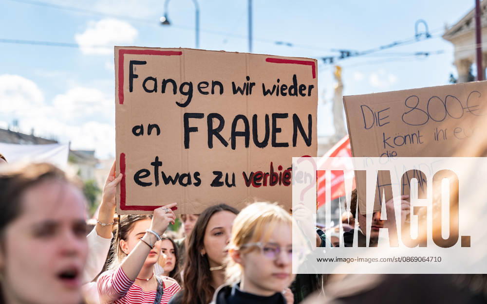 Protest Against the Headscarf Ban. Participants in the School on Fire demonstration—a school strike against the headscarf ban, but also against racism in general— sexism, and militarization in schools at Human Rights Square in Vienna, Austria Vienna Human Rights Square Vienna Austria