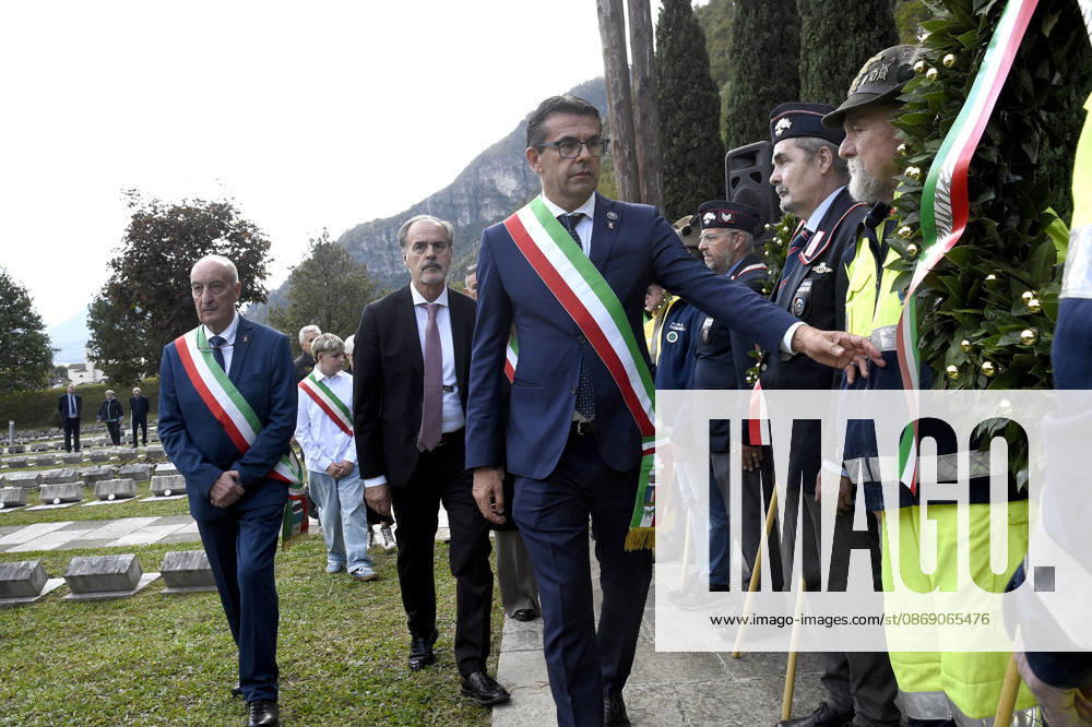 IPA89467080 - Longarone, October 9, 2026. The 63rd anniversary of the Vajont disaster was commemorated at the Fortogna Cemetery. Longarone Mayor Roberto Padrin