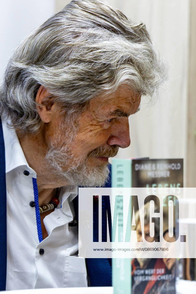 Reinhold Messner at the Frankfurt Book Fair, October 9, 2026. Legendary mountaineer Reinhold Messner and his wife, Diane Messner, will present their joint book *Lebenszeit: On the Val