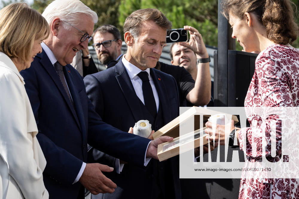 Emmanuel Macron And Frank-Walter Steinmeier Visit in Gironde French President Emmanuel Macron and German President Frank-Walter Steinmeier visit The Exploration Company, a Franco-German space company in Gironde in Le Haillan, France, on October 9, 2026. Photo by Margot Le Gonidec ABACAPRESS.COM Le Haillan France