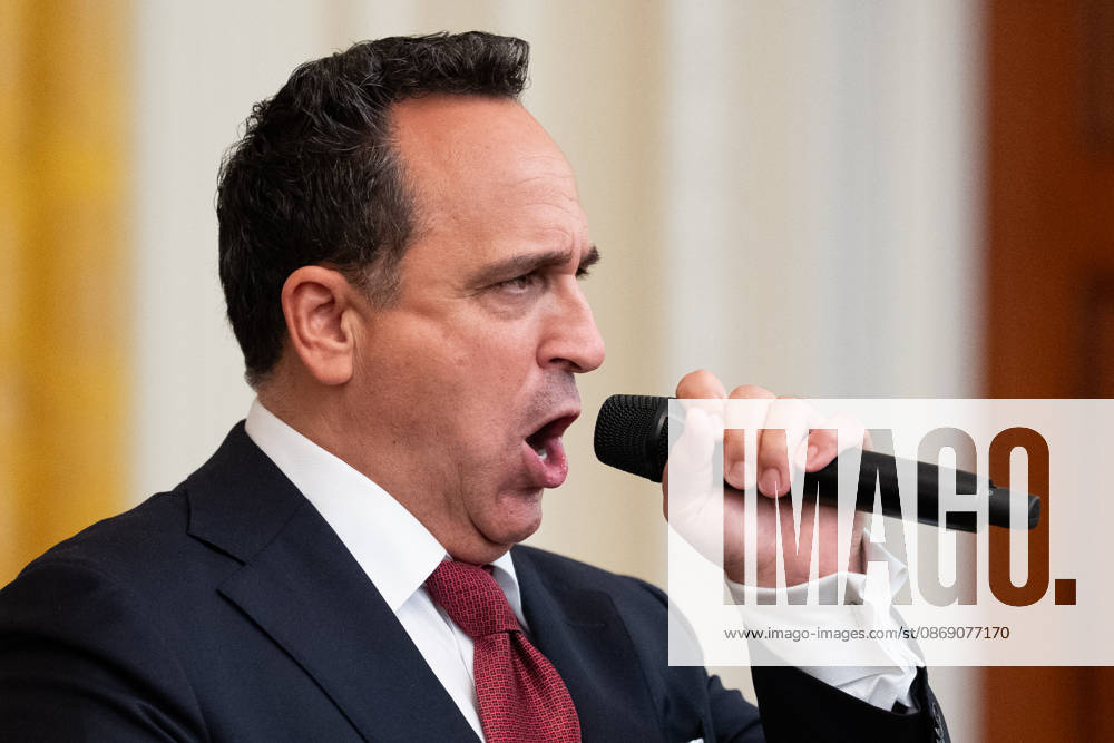 Singer Christopher Maccio performs during an event in the East Room of the White House in Washington, DC on Friday, Oct. 9, 2026. Trump is hosting a Columbus Day celebration. WASP20261009130 AaronxSchwartz