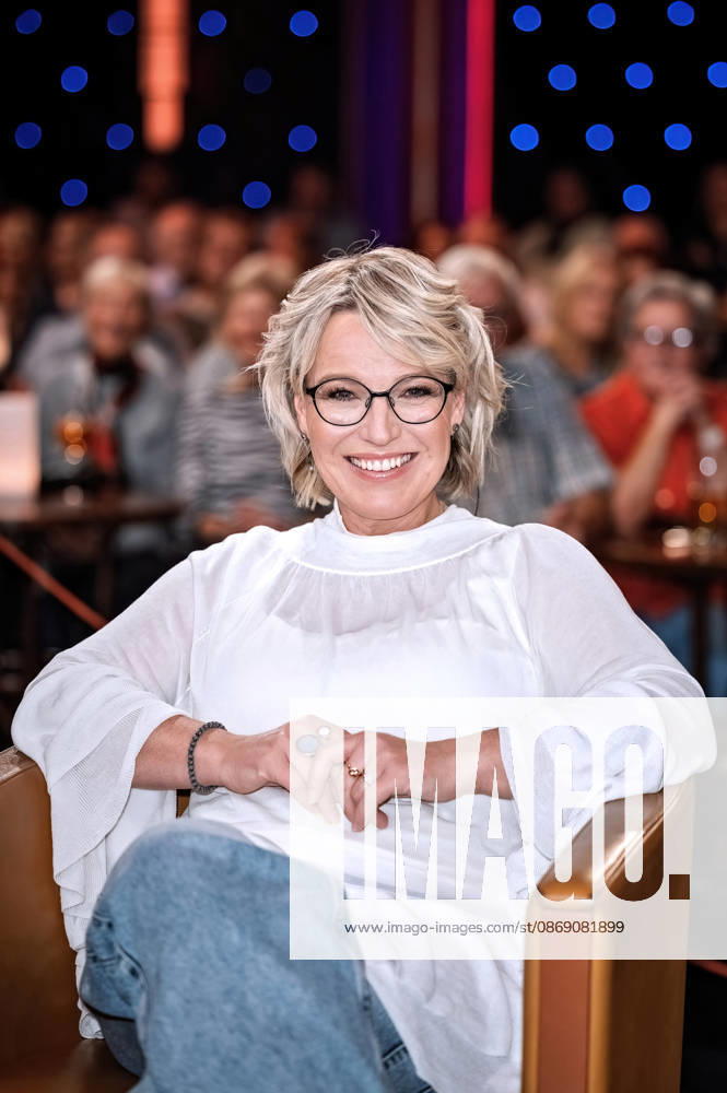 MDR Riverboat host Andrea Ballschuh during the taping of the MDR talk show Riverboat on October 9, 2026, at Mediacity Leipzig 20261009SFL0025