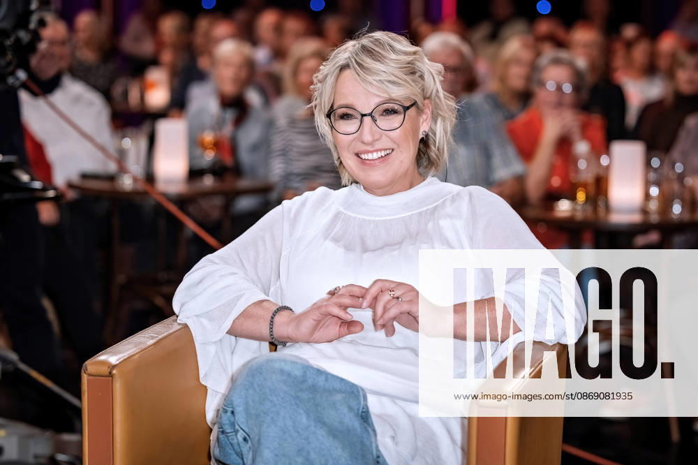 MDR Riverboat host Andrea Ballschuh during the taping of the MDR talk show Riverboat on October 9, 2026, at Mediacity Leipzig 20261009SFL0024