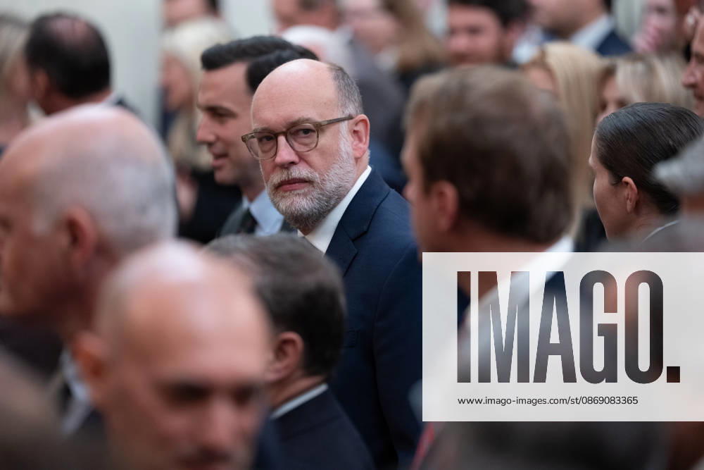 Russell Vought, Director, Office of Management and Budget (OMB) looks on as United States President Donald J Trump hosts a Columbus Day Celebration in the East Room of the White House in Washington, DC, USA on Friday