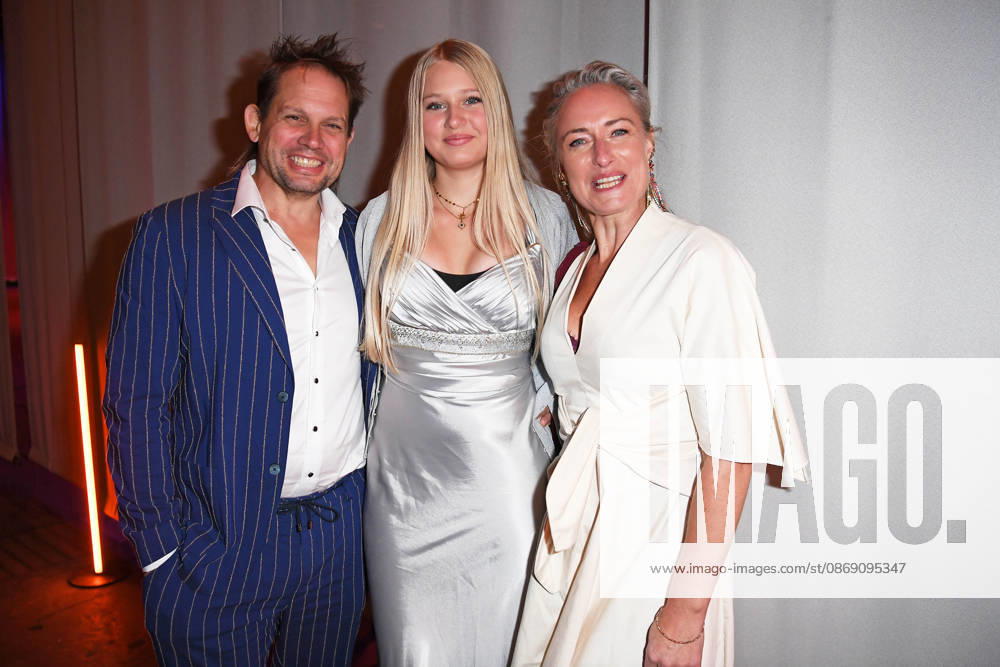 Eva Mona Rodekirchen with her husband Björn Geske and daughter Martha Geske at the KINDERSCHUTZENGEL E V GALA 2026 at Spindler Klatt in Berlin on October 9, 2026