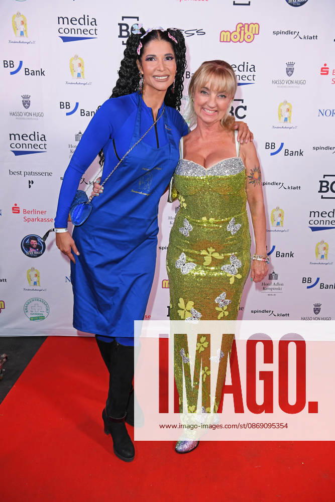 Micaela Schäfer and Jacqueline Boy, founders of Kinderschutzengel e.V., at the KINDERSCHUTZENGEL E.V. GALA 2026 at Spindler Klatt in Berlin on October 9, 2026