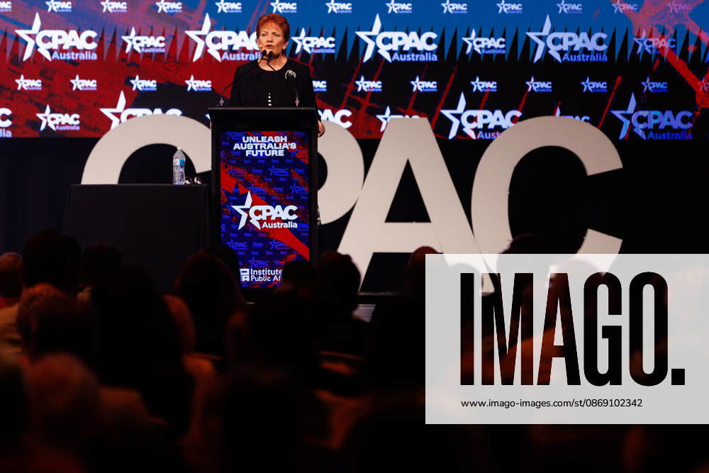 CPAC NATIONAL CONFERENCE 2026, One Nation leader Pauline Hanson speaks during the 2026 Conservative Political Action Network (CPAC) national conference at the Royal International Convention Centre in Brisbane, Saturday, October 10, 2026. ( NO ARCHIVING BRISBANE QUEENSLAND Australia