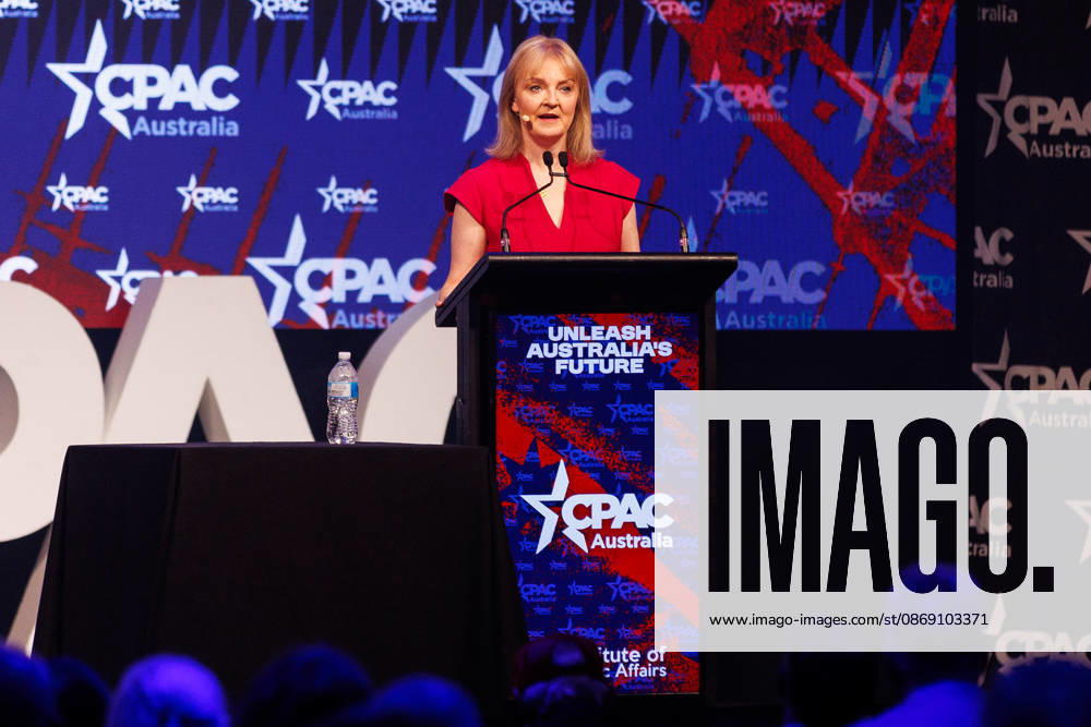CPAC NATIONAL CONFERENCE 2026, Britains former prime minister Liz Truss speaks during the 2026 Conservative Political Action Network (CPAC) national conference at the Royal International Convention Centre in Brisbane, Saturday, October 10, 2026. ( NO ARCHIVING BRISBANE QUEENSLAND Australia