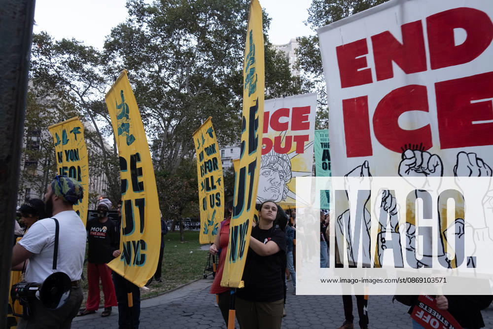 FOLEY SQUARE, NEW YORK, UNITED STATES Ã¢â‚¬ OCTOBER 9, 2026: Demonstrators rally on Friday, October 9, 2026, at a protest titled Ã¢â‚¬oeICE SHOT A NEW YORKER.Ã¢â‚¬Â The rally began in Foley Square in Lower Manhattan, across the street from ICE headquarters at 26 Federal Plaza. It followed the shooting of a 28-year-old Dominican national by an ICE agent in the BronxÃ¢â‚¬â ¢s Marble Hill neighborhood on Thursday, October 8. Mayor Zohran Mamdani said preliminary information indicated that agents surrounded the man, identified as Oscar Belgal, and a 5-year-old child in his car before firing multiple rounds. The child was believed to be physically unharmed. According to DHS, Belgal was the targe - ZUMAt442 20261009_znp_t442_003