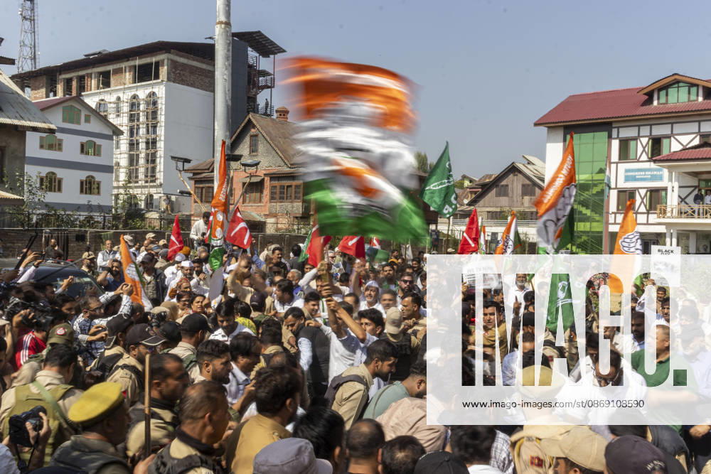 Supporters of INDIA bloc alliance participate in a protest under the Save Democracy Week and Vote Bachao, Desh Bachao campaign, amid row over the resignation of Chief Election Commissioner Gyanesh Kumar in Srinagar, the capital city of Indian Kashmir. Srinagar India - ZUMAf191 20261010_zip_f191_007