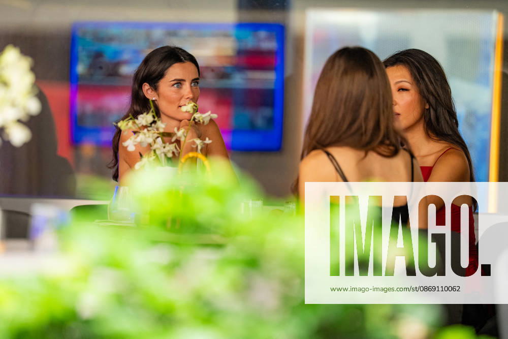 2026 Formula 1 Singapore Grand Prix - Sprint - Celebrities REBECCA DONALDSON (SCO) and LILY MUNI HE (CHN) during Qualifying day on Saturday during the Formula 1 Singapore Airlines Singapore Grand Prix 2026 at Marina Bay Street Circuit, Singapore, on October 10, 2026. Photo by Antoine LAPEYRE Reveries Agency via ABACAPRESS.COM Singapore Singapore
