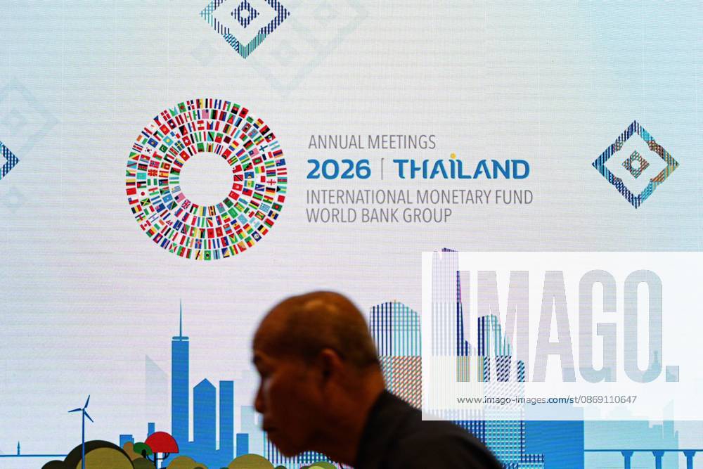 Thailand Prepares to Host 2026 IMF - World Bank Group Annual Meetings BANGKOK, THAILAND, OCTOBER 10, 2026: Promotional displays and banners for the 2026 Annual Meetings of the International Monetary Fund (IMF) and the World Bank Group are seen at the Queen Sirikit National Convention Center (QSNCC) in Bangkok, ahead of the meetings scheduled for October 12 - 18. The event will bring together international finance leaders, policymakers and representatives from member countries. Bangkok Thailand