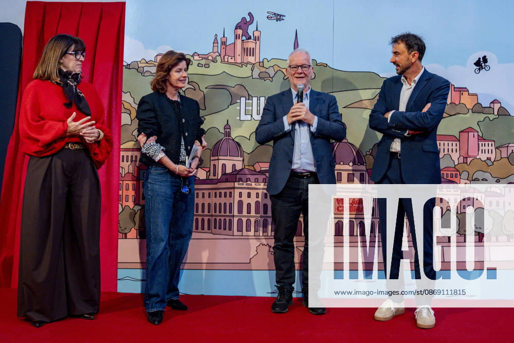PEOPLE: Festival Lumiere - Lyon 10 10 2026 Irene Jacob, Và ronique Sarselli, Thierry Frà maux and Grà gory Doucet during the opening of the 18th Lumiere Film Festival Village at the Grand Hà tel-Dieu in Lyon (France) on October 10, 2026. Photo by Sandrine Thesillat PsNewZ