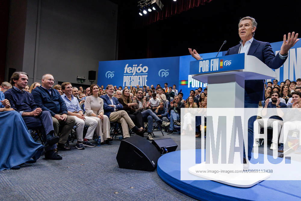 The PP Holds a Pre-Campaign Event at IFEMA Alberto Núnez Feijóo, president of the Popular Party (PP), during a pre-campaign event for the PP at IFEMA on October 10, 2026, in Madrid, Spain. The PP held its first pre-campaign event today for the general elections on November 29 (29N). Feijóo attended this event alongside the president of the Community of Madrid and the mayor of the capital. OCTOBER 10, 2026. Carlos Lujá. Madrid, Madrid, Spain.