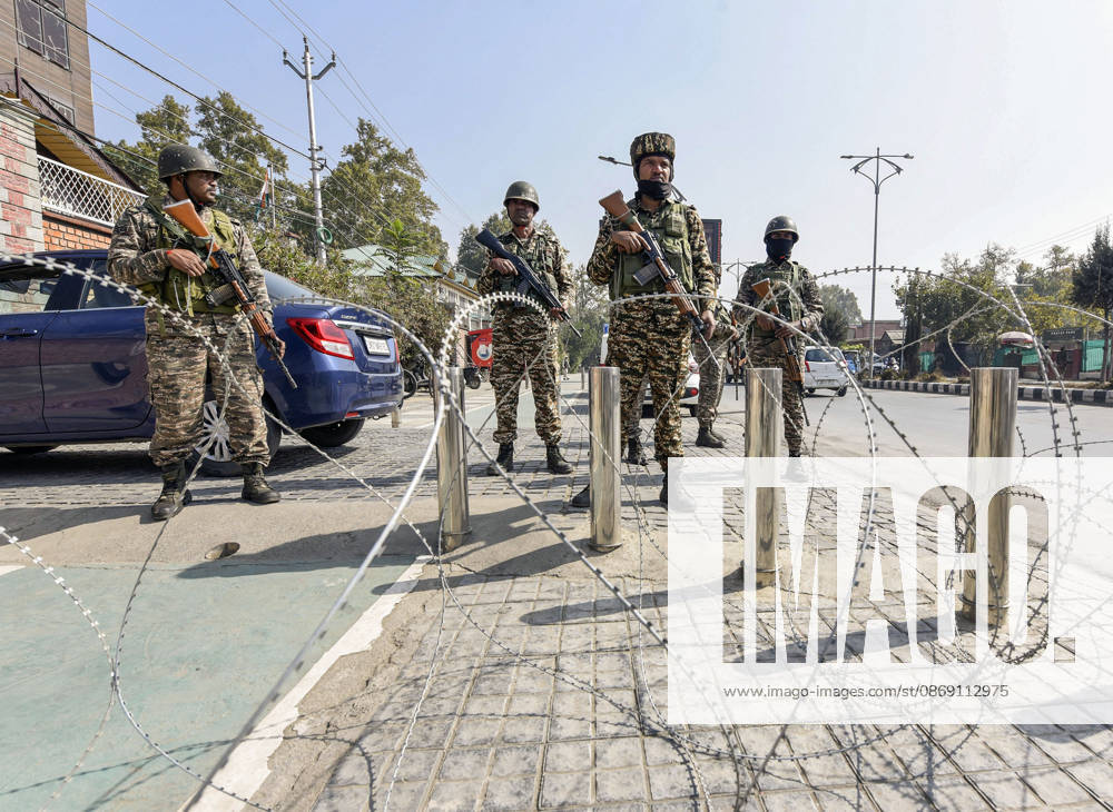 Protest erupts in Srinagar Srinagar, Oct 10 (ANI): Security personnel stand guard during the congress led protest against Chief Election Commissioner Gyanesh Kumar, in Srinagar on Saturday. Srinagar Jammu and Kashmir India