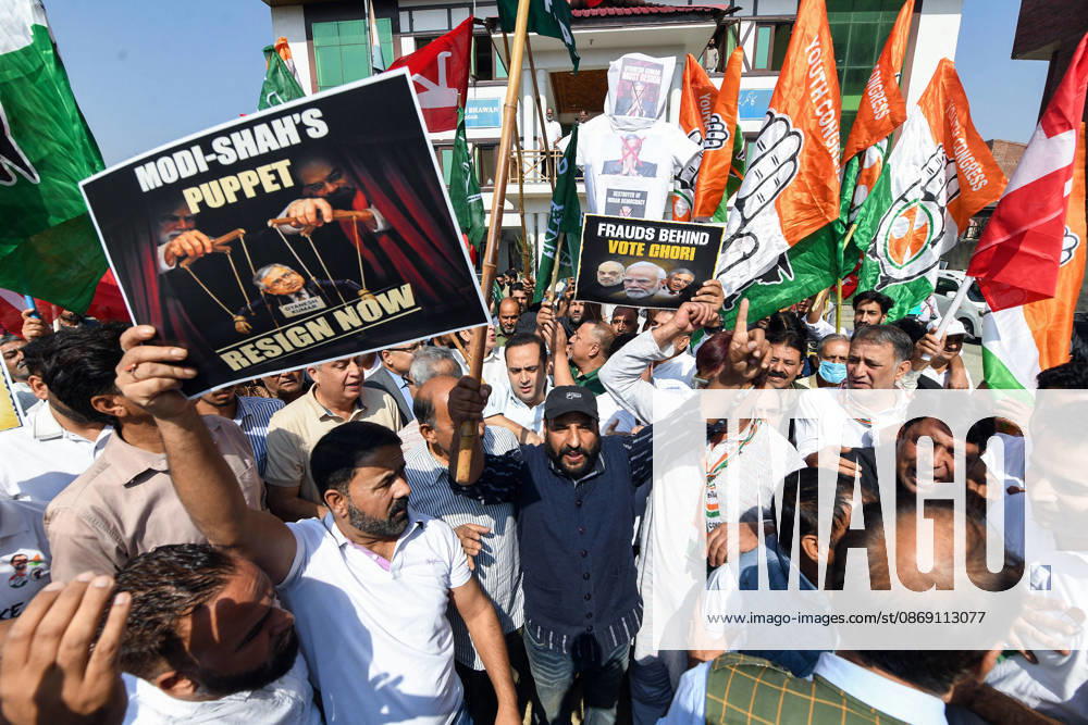 Protest erupts in Srinagar Srinagar, Oct 10 (ANI): INDIA bloc alliance party s workers and supporters hold placards during a protest against Chief Election Commissioner Gyanesh Kumar, in Srinagar on Saturday. Srinagar Jammu and Kashmir India