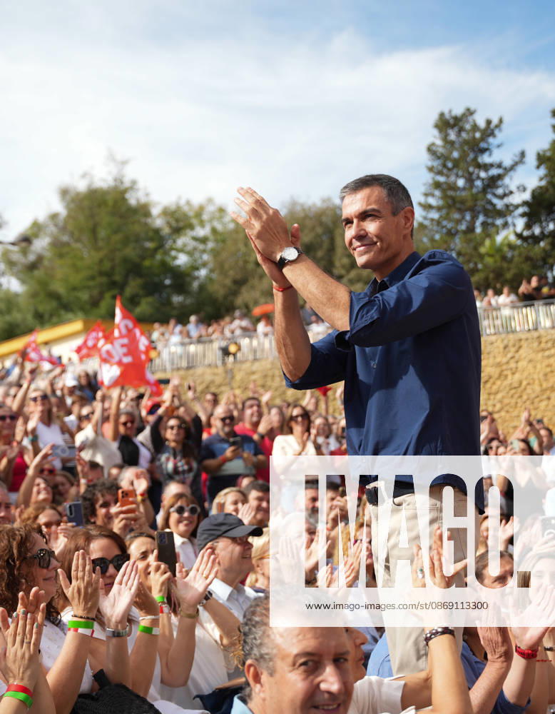 Pedro Sánchez Participates in the First Pre-Campaign Event in Dos Hermanas, Seville. The Secretary-General of the PSOE and Prime Minister, Pedro Sánchez, upon his arrival at the first pre-campaign event for the November 29 elections, October 10, 2026, in Dos Hermanas, Seville, Andalusia, Spain. The PSOE held its first pre-campaign event today for the general elections on November 29 (29N), October 10, 2026. María José Ló, Dos Hermanas, Seville, Dos Hermanas, Seville, Spain