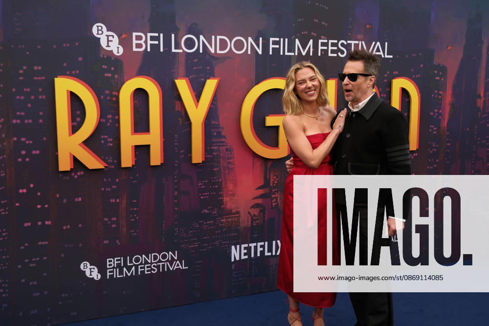 Ray Gunn gala screening, BFI Southbank, London, UK, 10 October 2026 Scarlett Johansson and Sam Rockwell at the gala screening of Ray Gunn, BFI Southbank, London, UK, 10 October 2026., Credit:Julie Edwards Avalon United Kingdom, London
