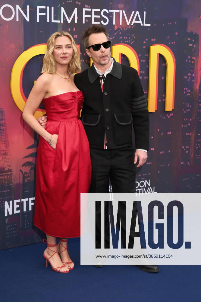 Ray Gunn gala screening, BFI Southbank, London, UK, 10 October 2026 Scarlett Johansson and Sam Rockwell at the gala screening of Ray Gunn, BFI Southbank, London, UK, 10 October 2026., Credit:Julie Edwards Avalon United Kingdom, London
