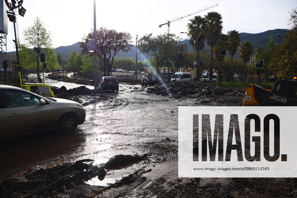 Santiago, October 10, 2026: Roadwork is underway following the flood that affected the Las Condes district. Dragomir Yankovic, Aton Chile, Santiago, Chile. Aton 1198303