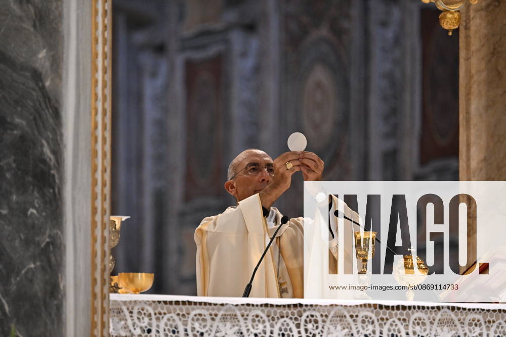 IPA89501766 - Italy, Rome, Vatican, October 10, 2026: Cardinal Baldo Reina celebrates a Mass for the ordination of deacons at St. John Lateran. Photograph by ALESSIA GIULIANI Catholic Press Photo