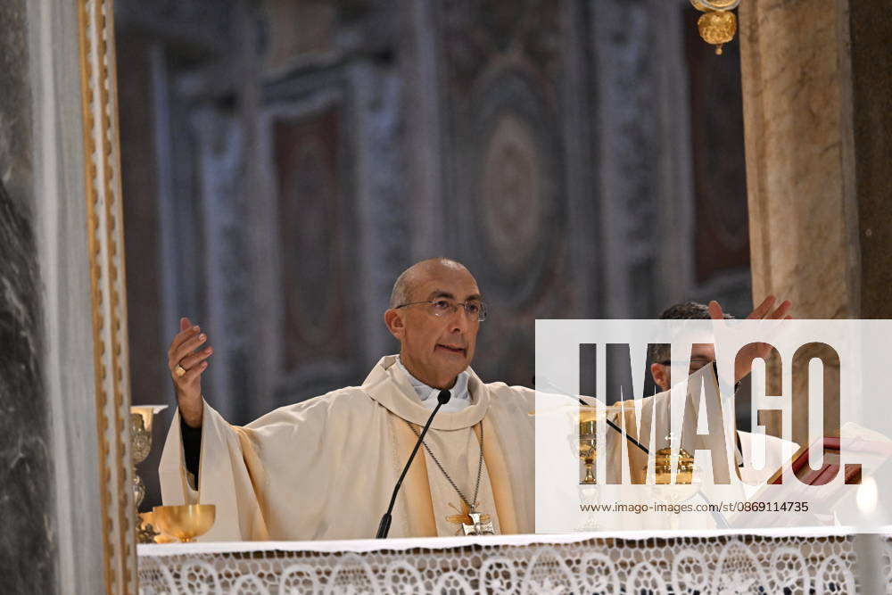IPA89501770 - Italy, Rome, Vatican, October 10, 2026: Cardinal Baldo Reina celebrates a Mass for the ordination of deacons at St. John Lateran. Photograph by ALESSIA GIULIANI Catholic Press Photo