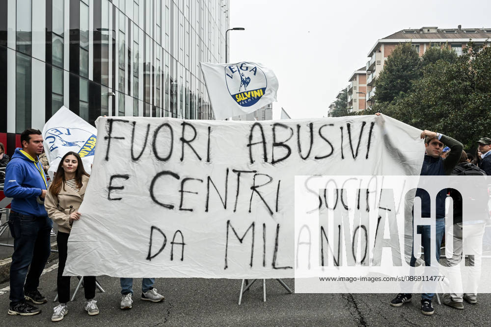 Lega Nord rally Milan safer, stop social centers. Near the Lambretta Social Center, Via Rizzoli, 10 10 2026 Milan Milan Italy - ZUMAa289 20261010_zia_a289_083