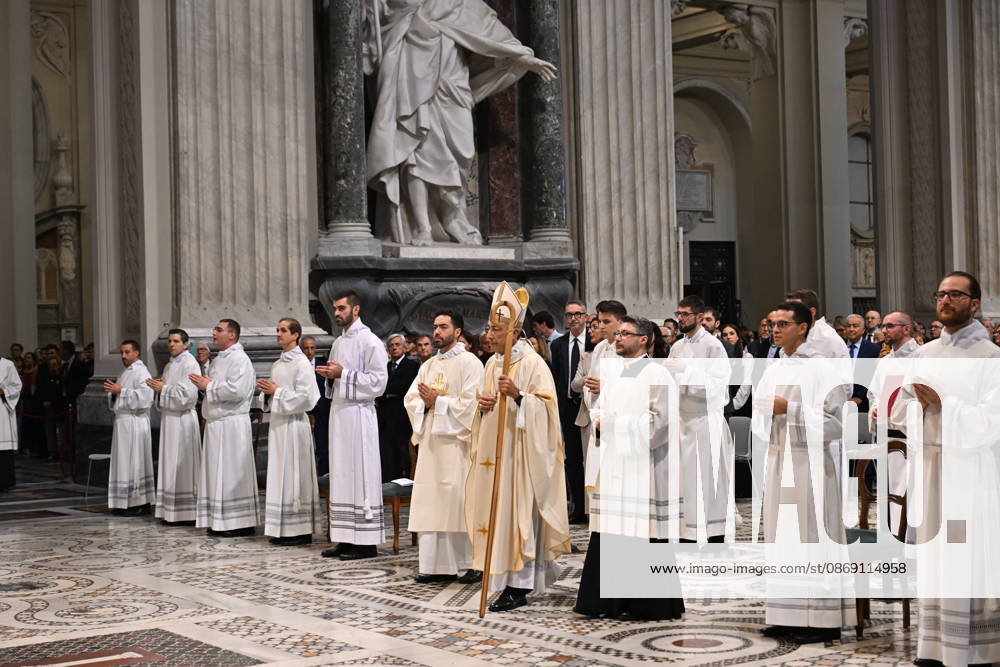 IPA89501578 - Italy, Rome, Vatican, October 10, 2026: Cardinal Baldo Reina celebrates a Mass for the ordination of deacons at St. John Lateran. Photograph by ALESSIA GIULIANI Catholic Press Photo