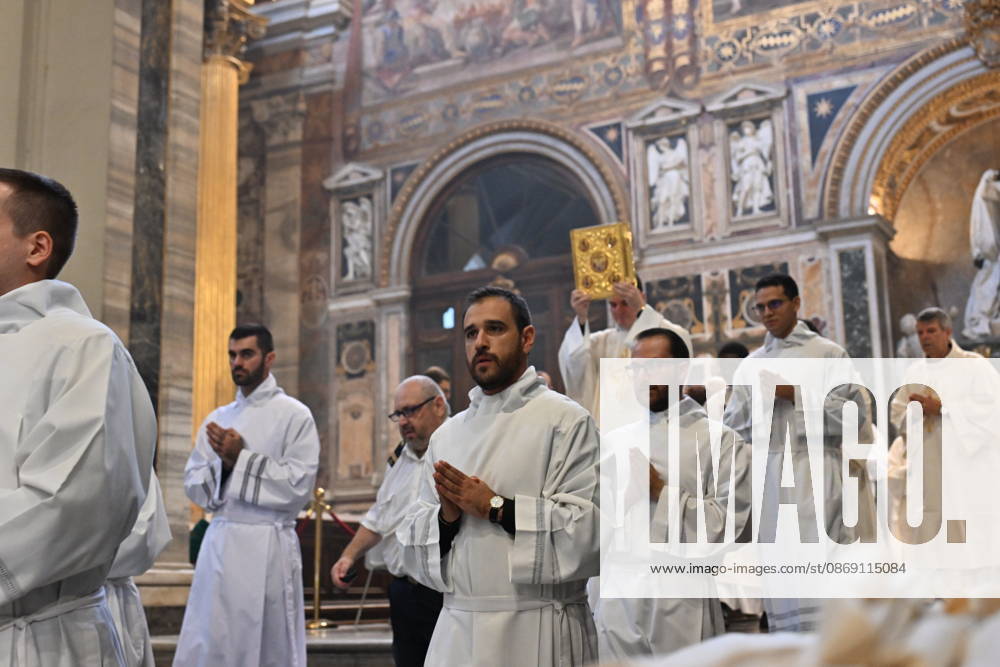 IPA89501597 - Italy, Rome, Vatican, October 10, 2026: Cardinal Baldo Reina celebrates a Mass for the ordination of deacons at St. John Lateran. Photograph by ALESSIA GIULIANI Catholic Press Photo
