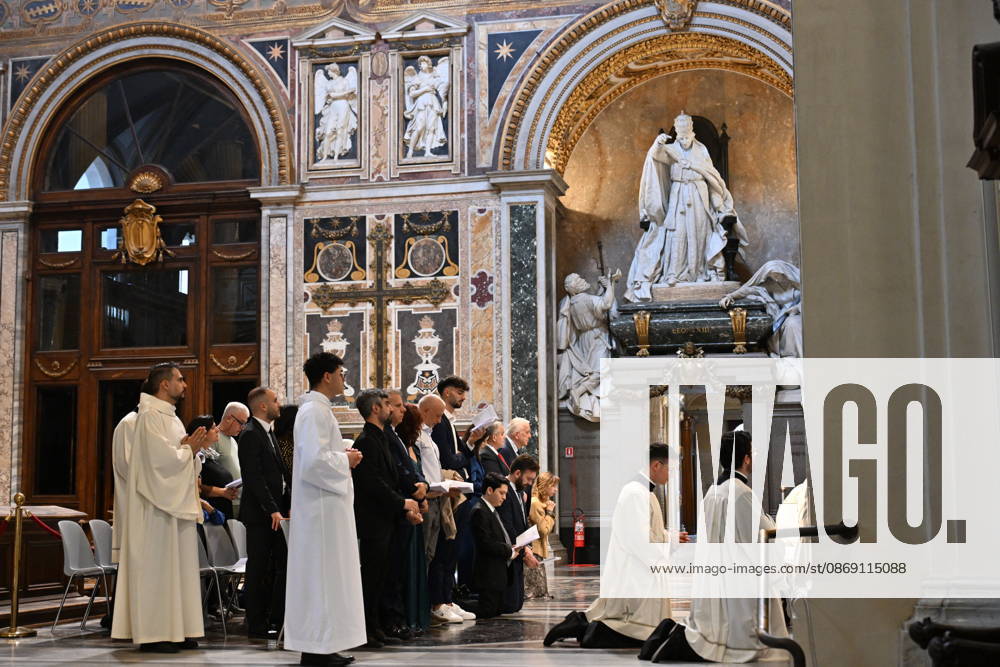 IPA89501692 - Italy, Rome, Vatican, October 10, 2026: Cardinal Baldo Reina celebrates a Mass for the ordination of deacons at St. John Lateran. Photograph by ALESSIA GIULIANI Catholic Press Photo