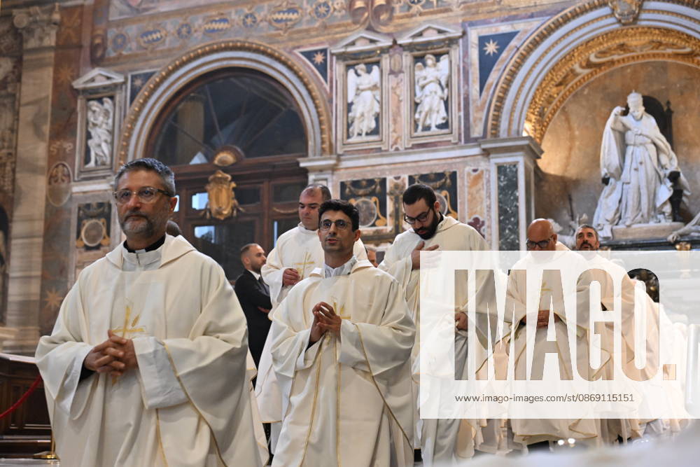 IPA89501590 - Italy, Rome, Vatican, October 10, 2026: Cardinal Baldo Reina celebrates a Mass for the ordination of deacons at St. John Lateran. Photograph by ALESSIA GIULIANI Catholic Press Photo