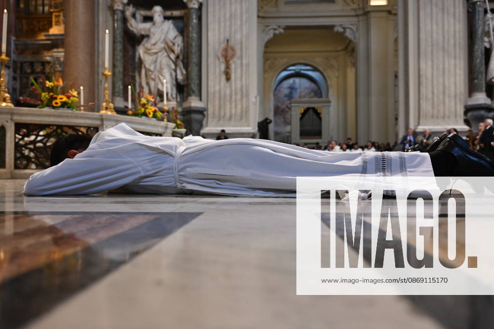 IPA89501716 - Italy, Rome, Vatican, October 10, 2026: Cardinal Baldo Reina celebrates a Mass for the ordination of deacons at St. John Lateran. Photograph by ALESSIA GIULIANI Catholic Press Photo