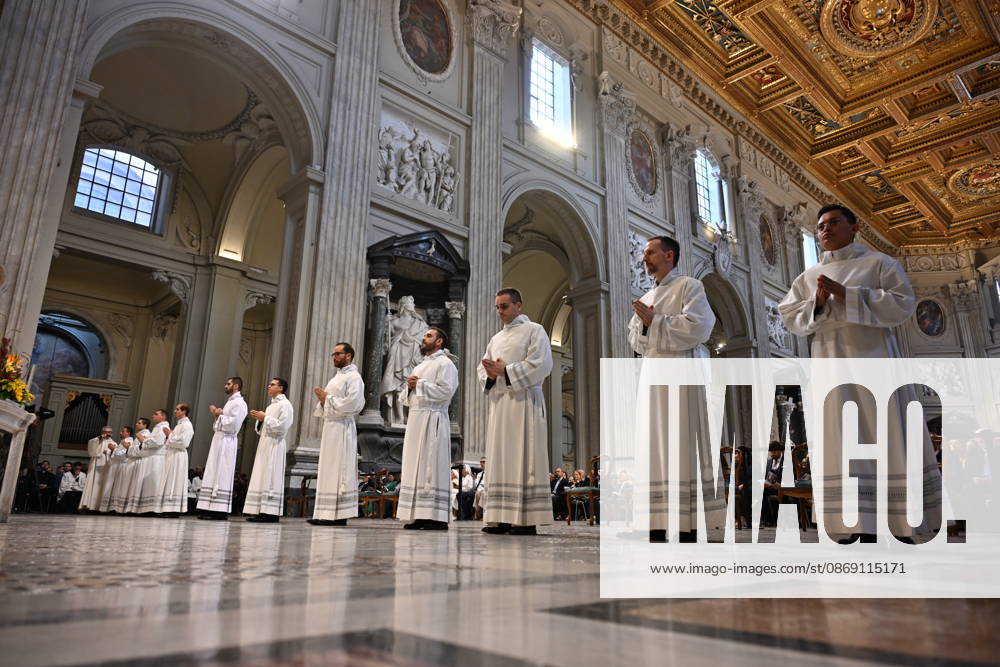 IPA89501740 - Italy, Rome, Vatican, October 10, 2026: Cardinal Baldo Reina celebrates a Mass for the ordination of deacons at St. John Lateran. Photograph by ALESSIA GIULIANI Catholic Press Photo