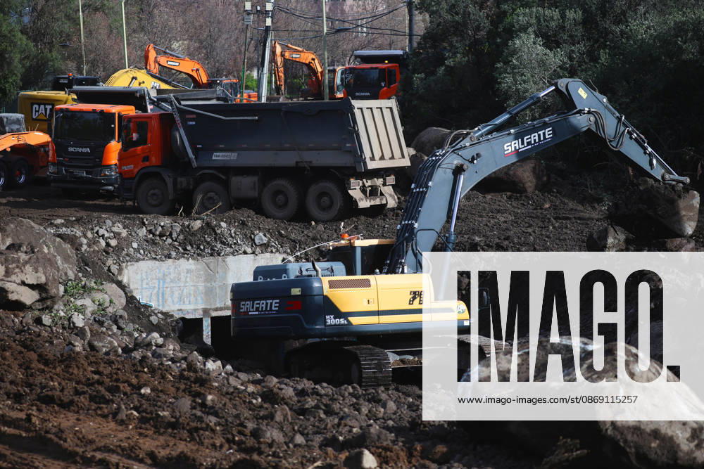 Santiago, October 10, 2026: Roadwork is underway following the flood that affected the Las Condes district. Dragomir Yankovic, Aton Chile, Santiago, Chile. Aton 1198319