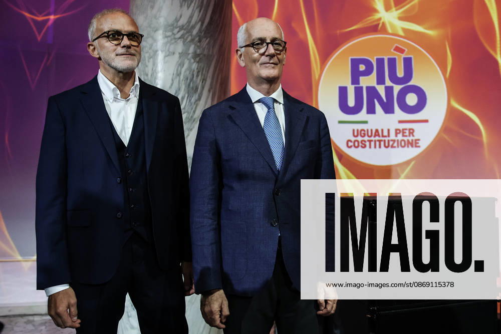 Ernesto Maria Ruffini and Franco Gabrielli present the party s symbol during the Pio¹ Uno National Assembly, Rome, 10 10 2026 Rome Italy - ZUMAa289 20261010_zia_a289_117
