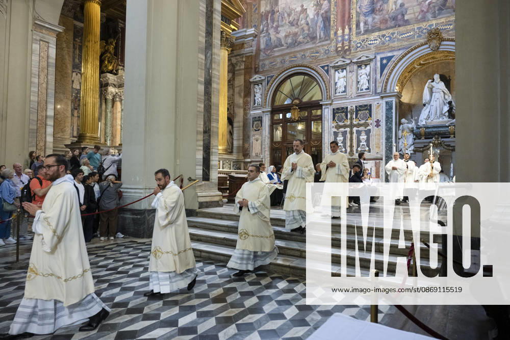 ITALY - ORDINATION -DIACONAL -2026 10 10 Italy, Rome, Vatican, October 10, 2026: Cardinal Baldo Reina celebrates a Mass for the ordination of deacons at St. John Lateran. - NO BOOKS