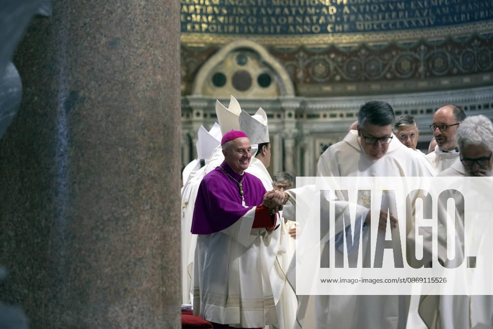 ITALY - ORDINATION -DIACONAL -2026 10 10 Italy, Rome, Vatican, October 10, 2026: Cardinal Baldo Reina celebrates a Mass for the ordination of deacons at St. John Lateran. - NO BOOKS