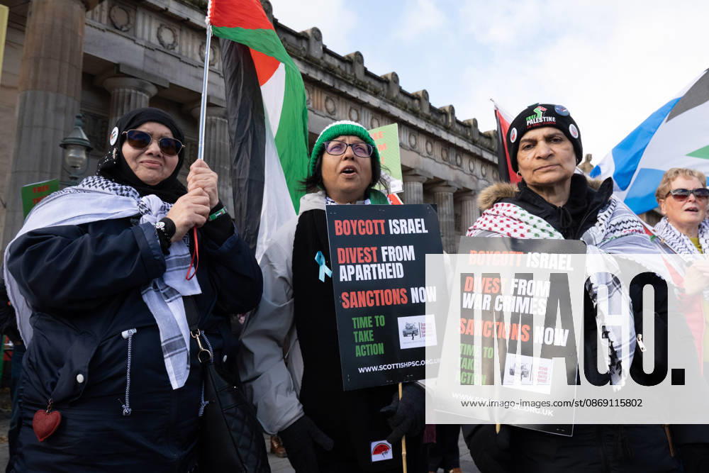 Hundreds of people took part in a demonstration in Edinburgh organised by pro-Palestine groups Gaza Genocide Emergency Committee and Stop the War Scotland to mark the third anniversary of the 7 October 2023 Hamas-led attacks on Israel and the subsequent war in Gaza. The demonstration formed part of what organisers described as the first fully coordinated global day of protests for Palestine, with participants calling on the UK Government to end all arms sales to Israel and impose full sanctions. Edinburgh UK - ZUMAs357 20261010_zip_s357_007