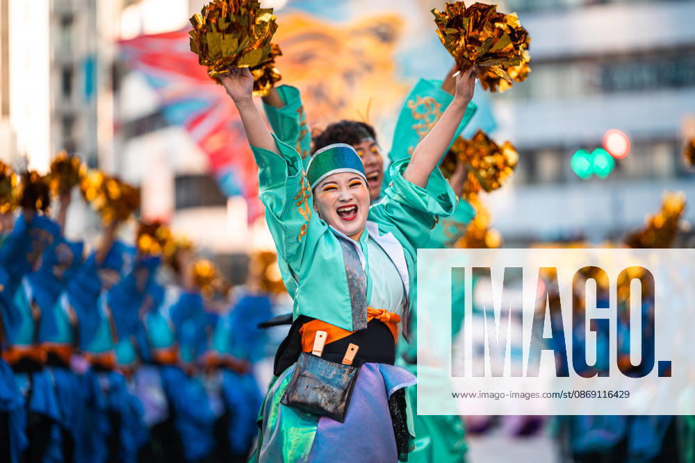 General view, October 10, 2026 - Dancers perform during the eve-of-festival events of the 27th Tokyo Yosakoi Festival in Ikebukuro, Tokyo, Japan, on October 10, 2026. Part of the Fukuro Matsuri celebrations, the event brings together yosakoi dance teams in colorful costumes for energetic performances combining traditional Japanese dance influences with contemporary music and choreography. aflo_354761339