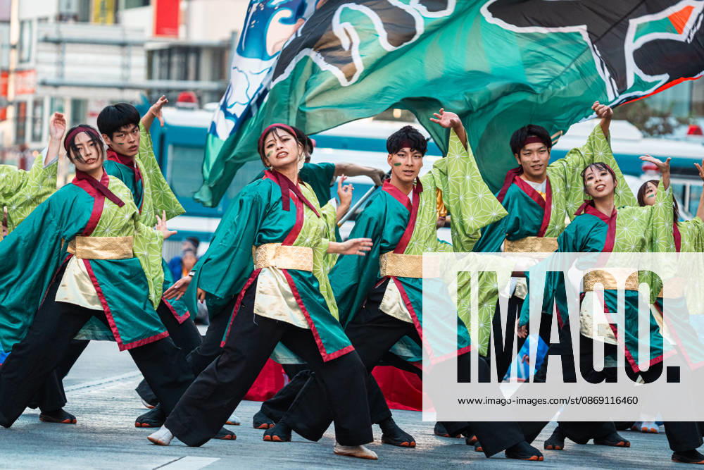 General view, October 10, 2026 - Dancers perform during the eve-of-festival events of the 27th Tokyo Yosakoi Festival in Ikebukuro, Tokyo, Japan, on October 10, 2026. Part of the Fukuro Matsuri celebrations, the event brings together yosakoi dance teams in colorful costumes for energetic performances combining traditional Japanese dance influences with contemporary music and choreography. aflo_354761403