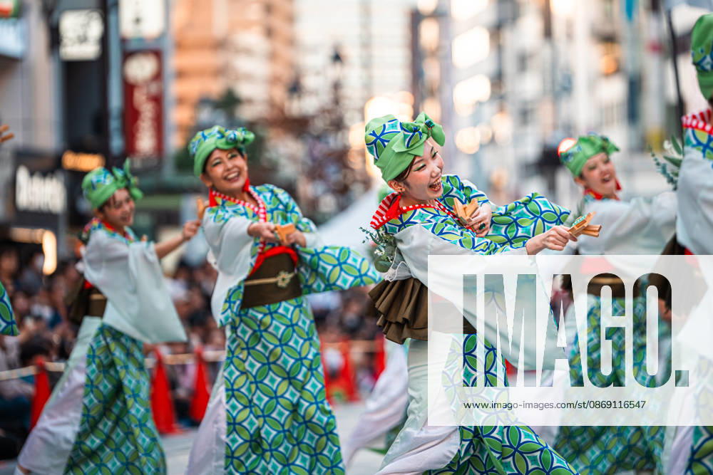 General view, October 10, 2026 - Dancers perform during the eve-of-festival events of the 27th Tokyo Yosakoi Festival in Ikebukuro, Tokyo, Japan, on October 10, 2026. Part of the Fukuro Matsuri celebrations, the event brings together yosakoi dance teams in colorful costumes for energetic performances combining traditional Japanese dance influences with contemporary music and choreography. aflo_354761501